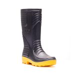 Bota de PVC sin Puntera – Negra con suela amarilla