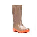 Bota de PVC sin Puntera – Verde con suela naranja