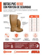 Bota de PVC con Puntera Composite – Beige - Imagen 5
