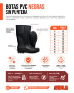 Bota de PVC sin Puntera – Negra con suela negra - Imagen 4