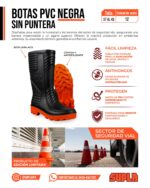 Bota de PVC sin Puntera – Negra con suela naranja - Imagen 5