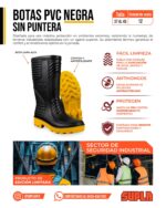 Bota de PVC sin Puntera – Negra con suela amarilla - Imagen 5