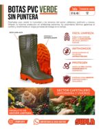 Bota de PVC sin Puntera – Verde con suela naranja - Imagen 4